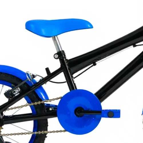 Bicicleta 16 Masculina Preta Infantil Aro Alumínio Azul