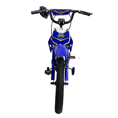 Bicicleta Infantil Moto Cross Aro 16 Azul Unitoys c/ Rodinhas