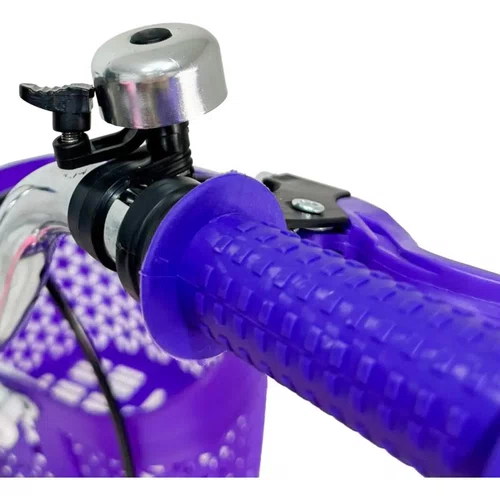 Bicicleta Love Aro 16 Rosa com Roxo com Rodinhas