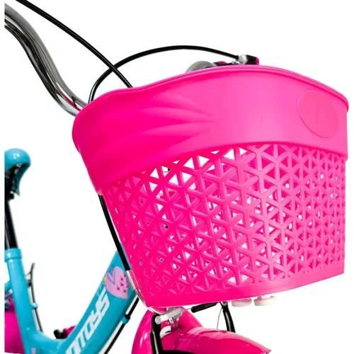 Bicicleta Love Aro 16 Tiffany e Pink com Rodinhas