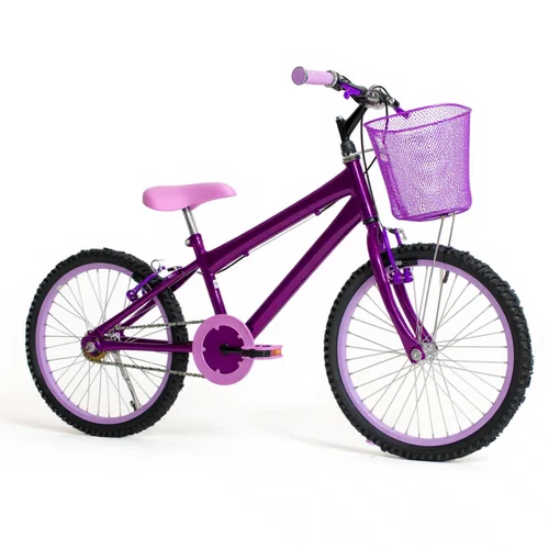 Bicicleta 20 Feminina Violeta Infantil Aro Alumínio Lilás