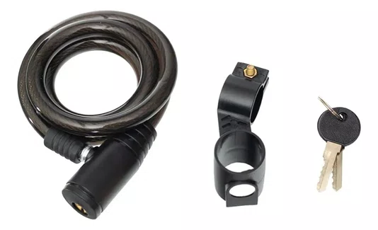 Cadeado Para Bicicleta Com Chave - 12mm X 1000mm Gta Preto