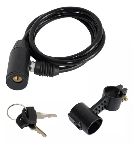 Cadeado trava Bicicleta Com Chave - 6mm X 1000mm Gta Preto