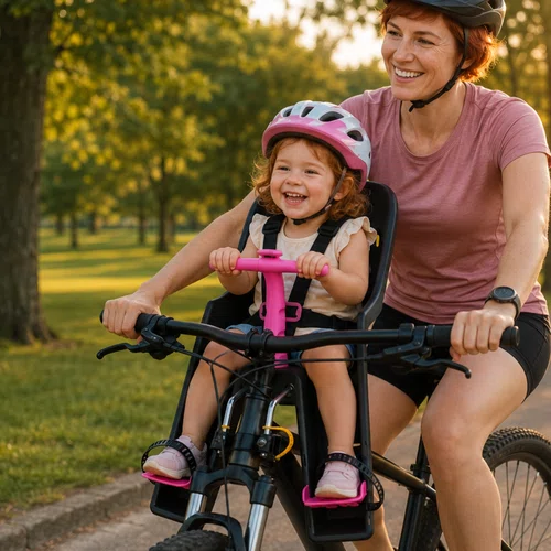 Cadeirinha Dianteira Infantil Bicicleta Kalf Até 15Kg Grafite Pink