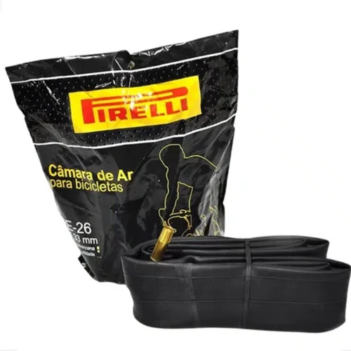 Câmara de Ar Pirelli p/ Bicicleta Aro 26 Bico Grosso (Schrader)