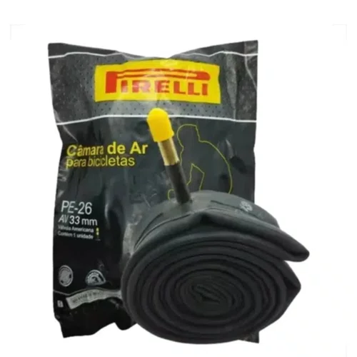 Câmara de Ar Pirelli p/ Bicicleta Aro 26 Bico Grosso (Schrader)