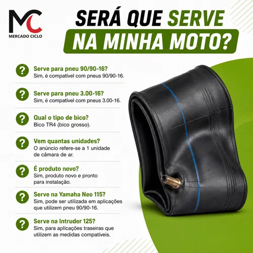 Câmara De Ar Moto Aro 16 90/90-16 3.00 3.25 Pandao