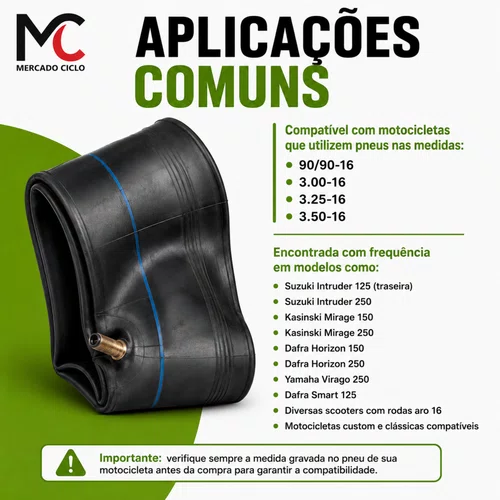 Câmara De Ar Moto Aro 16 90/90-16 3.00 3.25 Pandao