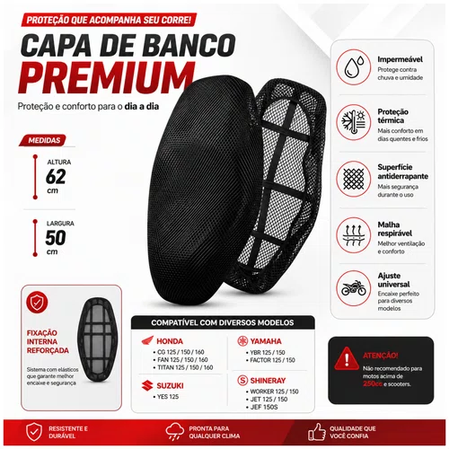 Capa Termica Banco Moto CG, Titan, YBR (todas)