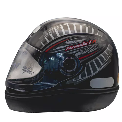 Capacete Fechado Fórmula 1 R Grafic Preto Fosco Tam.56