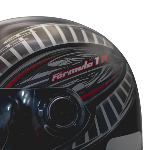 Capacete Fechado Fórmula 1 R Grafic Preto Fosco Tam.60