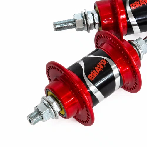 Par Cubo Bike 72 Furos Rolamentado Rosca Vermelho