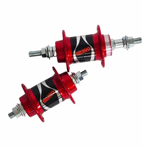 Par Cubo Bike 72 Furos Rolamentado Rosca Vermelho