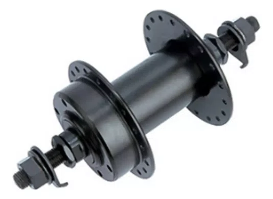 Cubo Dianteiro MTB 36 Furos Freio a Disco 6 Furos Aço Carbono Eixo Porca