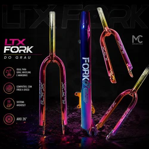 Garfo Rígido LTX FORK Do Grau Aro 26 Aheadset Freio Disco