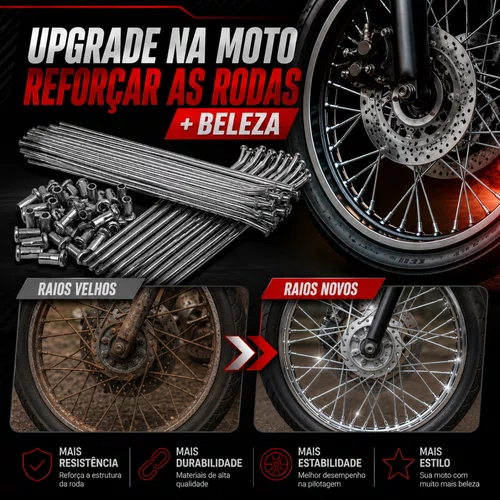 Jogo Raio Cromado Honda Cg Titan Fan Start 125/150/160 Lona
