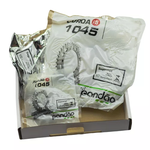 Kit Relação Transmissão Pandão Honda Biz 125 (2005-2025) - Aço 1045
