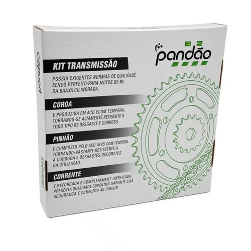 Kit Relação Transmissão Pandão Honda CG 125 Fan (2009-13) / Start (2014-15) - Aço 1045