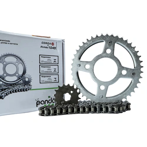 Kit Relação Transmissão Pandão Honda CG 150 Titan/Fan/Start (2004-2015) - Aço 1045