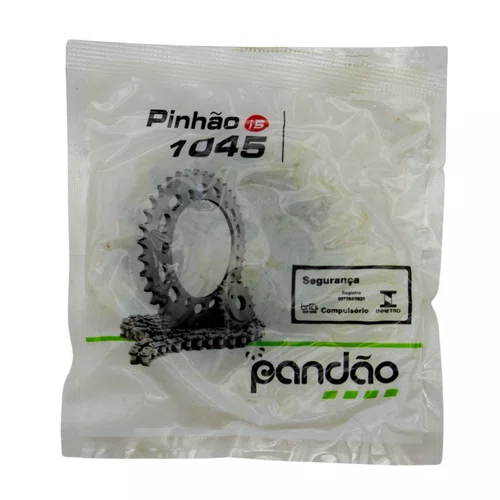 Kit Relação Transmissão Pandão Yamaha YBR 125 (03-08) / Factor 125 (09-15) - Aço 1045