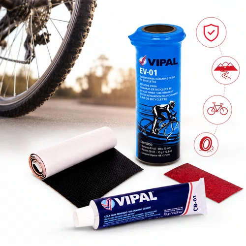kit Remendo Câmara de Ar Vipal EV-01 p/ Bicicleta