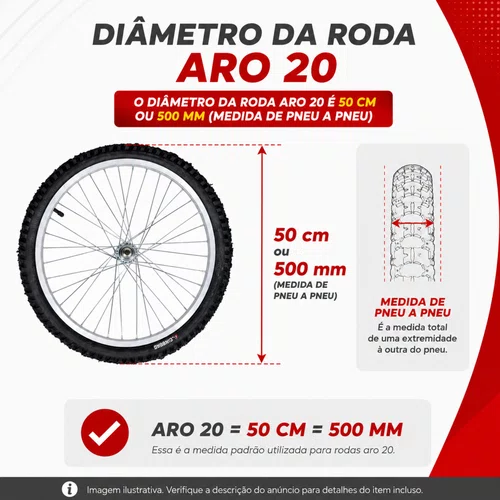 Roda Dianteira A20 Alumínio Natural Pneus + Câmaras de Ar