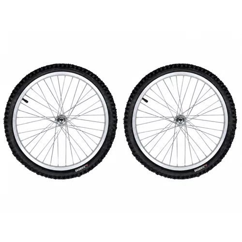 Par Roda Dianteira/Traseira A20 Alumínio Natural Pneu+Câmara