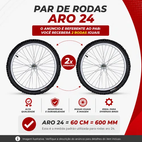 Kit Roda Dianteira e Traseira A24 Alumínio Natural Pneu+Câmara