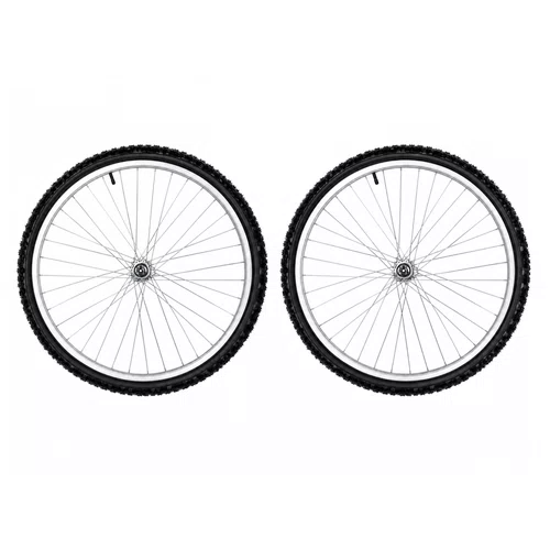 Kit Roda Dianteira e Traseira A24 Alumínio Natural Pneu+Câmara