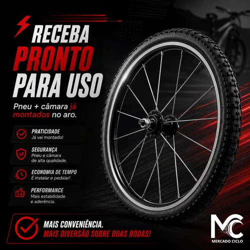 Kit Roda Traseira A16 Colorida Lilas Pneu+Câmara