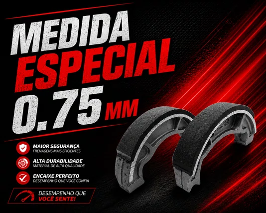 Lona De Freio/Patim Freio Cg Titan 125 150 160 - 0.75mm