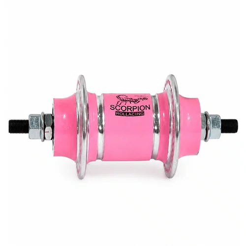 Par Cubo Bike Alumínio 72 Furos Rolamento Diant/Tras Rosca Rosa Bebe