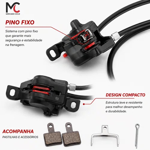 Par Freio Hidráulico Shimano MT200 Dianteiro Traseiro MTB