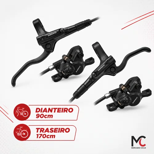 Par Freio Hidráulico Shimano MT200 Dianteiro Traseiro MTB