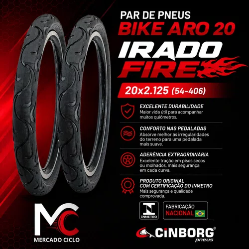 Par Pneu 20 X 2.125 Cross Slick Irado Fire