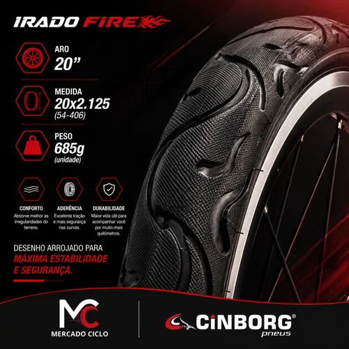 Par Pneu 20 X 2.125 Cross Slick Irado Fire