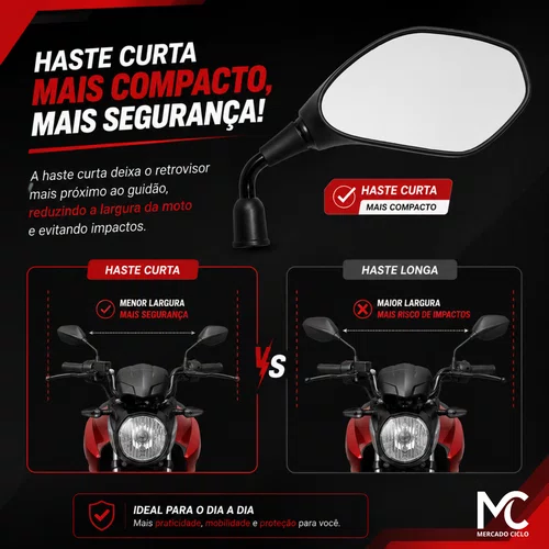 Par Retrovisor Motomo BMW F800 Rosca M10 Universal Moto
