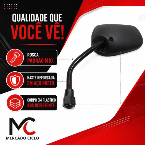 Par Retrovisor Motomo Mini Titan 125 Rosca M10 Universal