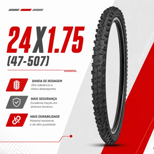 Pneu Cinborg P/ Bicicleta Aro 24 X 1.75 MTB