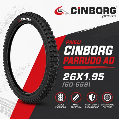 Pneu Cinborg P/ Bicicleta Aro 26 X 1.95 MTB