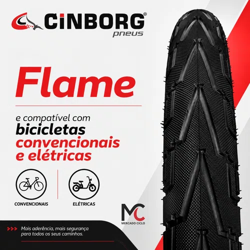 Pneu Cinborg Irado Tour Flame Aro 26 1.95 E-Bike MTB