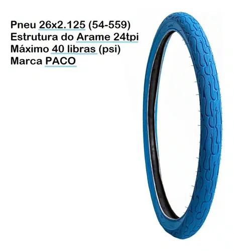 Pneu Paco Flame Azul Aro 26 Balão Grau Freeride MTB