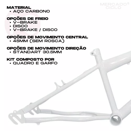Quadro A24 Mtb Rebaixado Branco