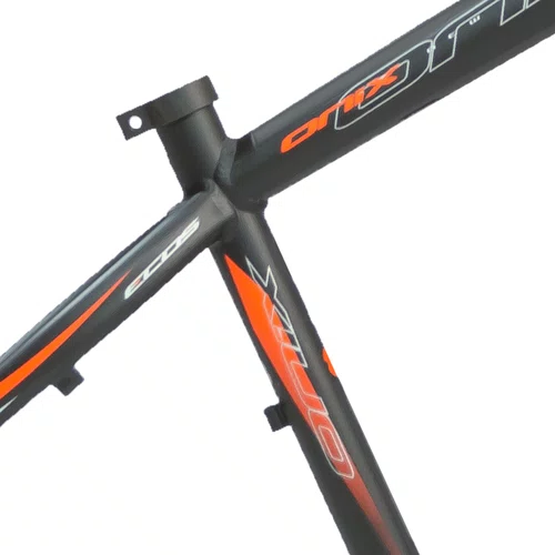 Quadro MTB 29" Tamanho 15 Alumínio Preto Fosco com Grafismo Laranja