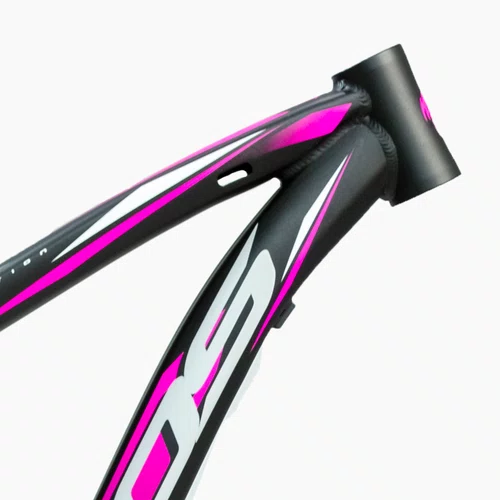 Quadro MTB 29" Tamanho 15 Alumínio Preto Fosco com Grafismo Rosa