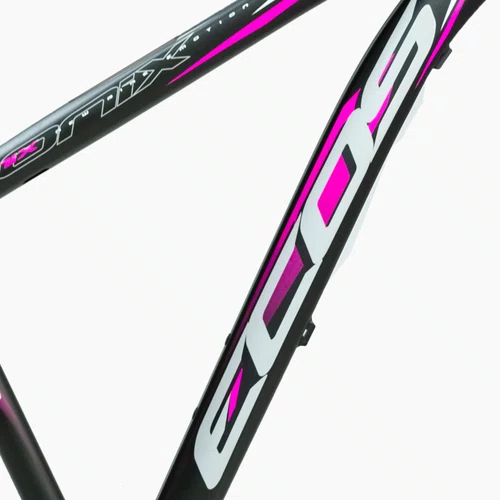 Quadro MTB 29" Tamanho 15 Alumínio Preto Fosco com Grafismo Rosa