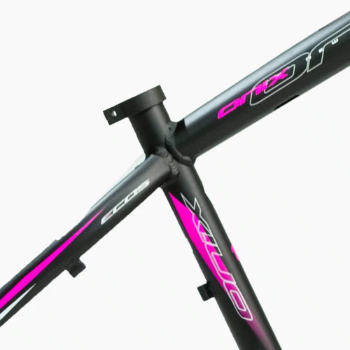 Quadro MTB 29" Tamanho 17 Alumínio Preto Fosco com Grafismo Rosa