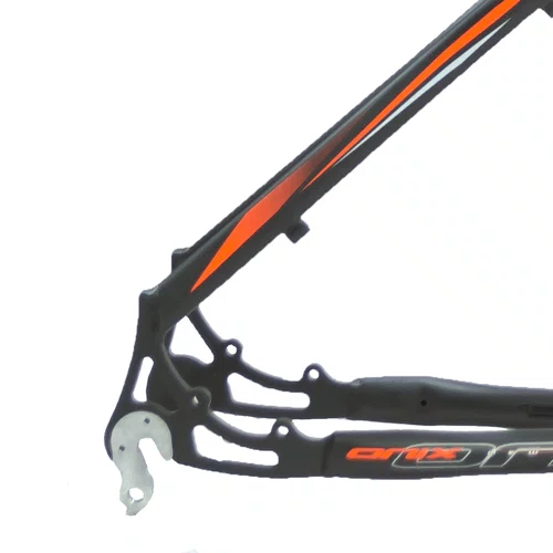 Quadro MTB 29" Tamanho 21 Alumínio Preto Fosco com Grafismo Laranja