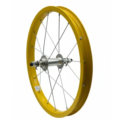 Roda Dianteira Aro 16 De Alumínio Amarelo para Bicicleta Infantil
