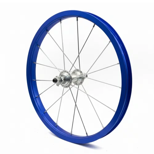 Roda Dianteira Aro 16 De Alumínio Azul Para Bicicleta Infantil